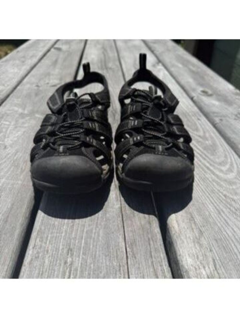 Croft & Barrow Men’s Size 9 Black Fisherman Sandals Bungee Closed Toe